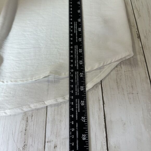 Jolie Made In Usa Sz S Relaxed Oversized White Hi Low Blouse Sleeve Shirt - Picture 9 of 10
